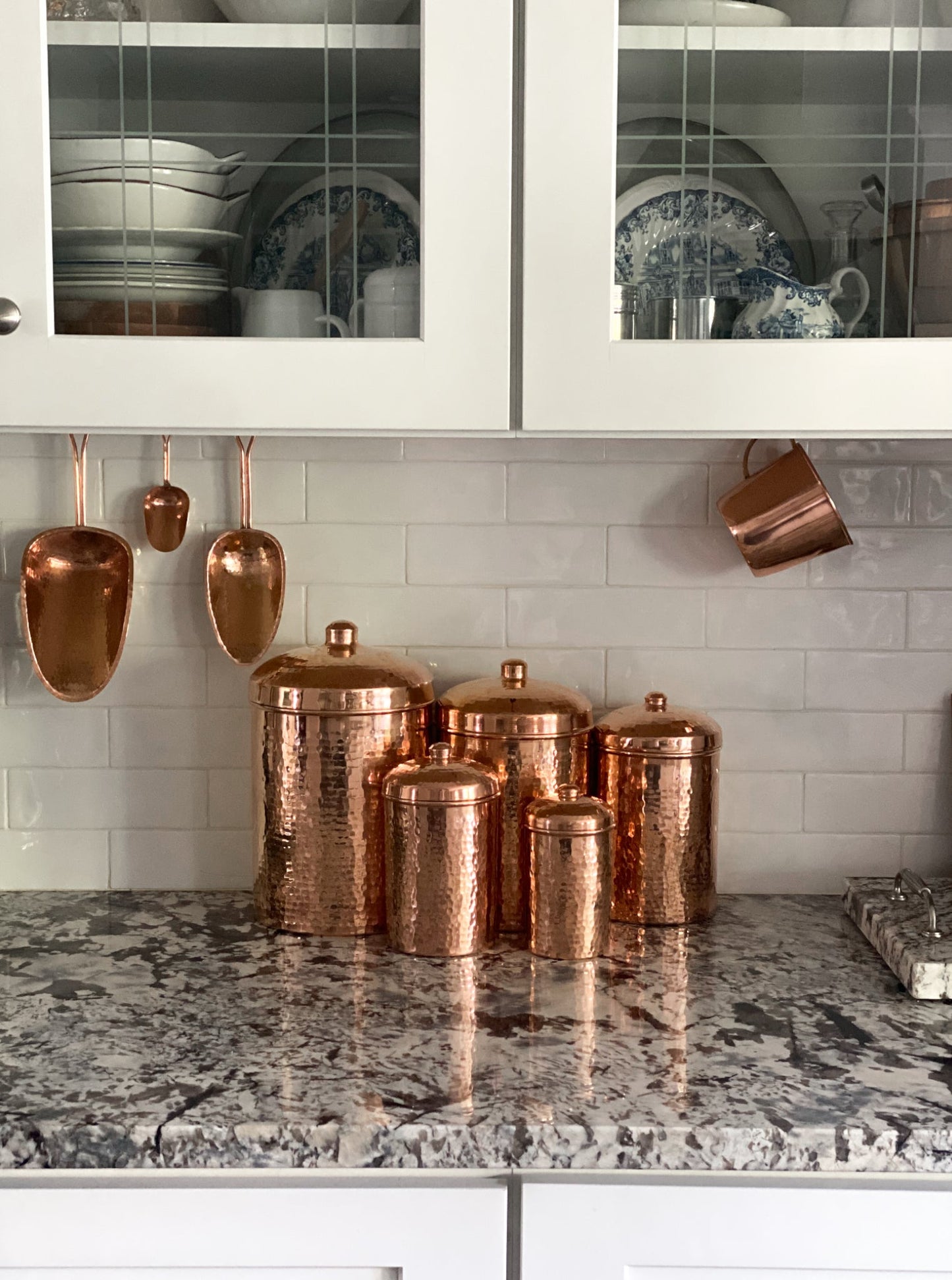 Copper Kitchen Canisters | Complete 5-Piece Set