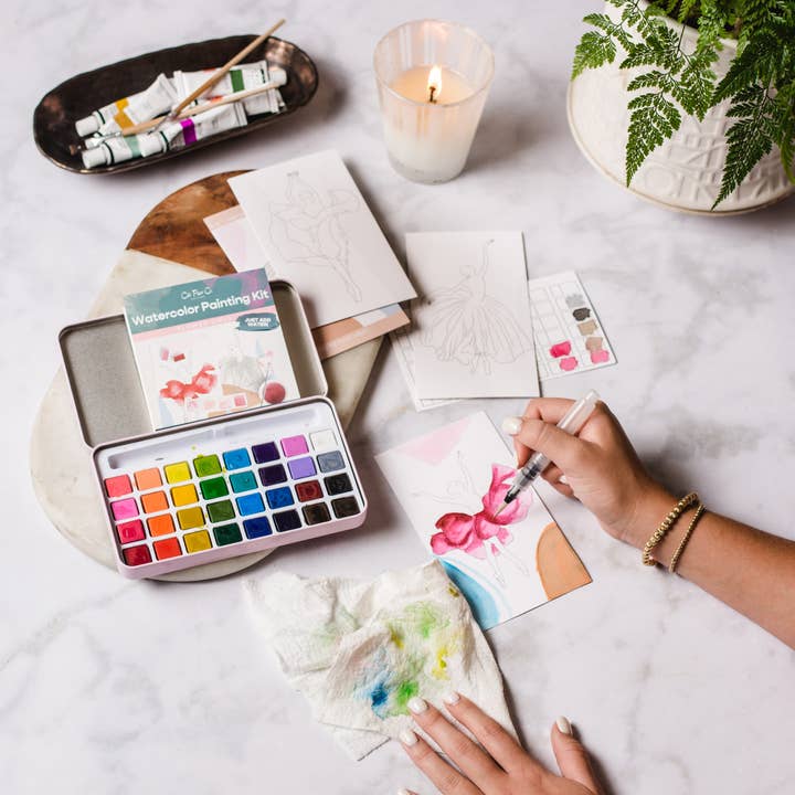 Winter Village Watercolor Painting Kit