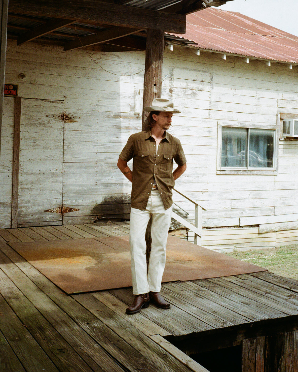 Slub Cotton Olive Drab Men's Shirt-zoom-6