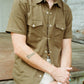 Slub Cotton Olive Drab Men's Shirt