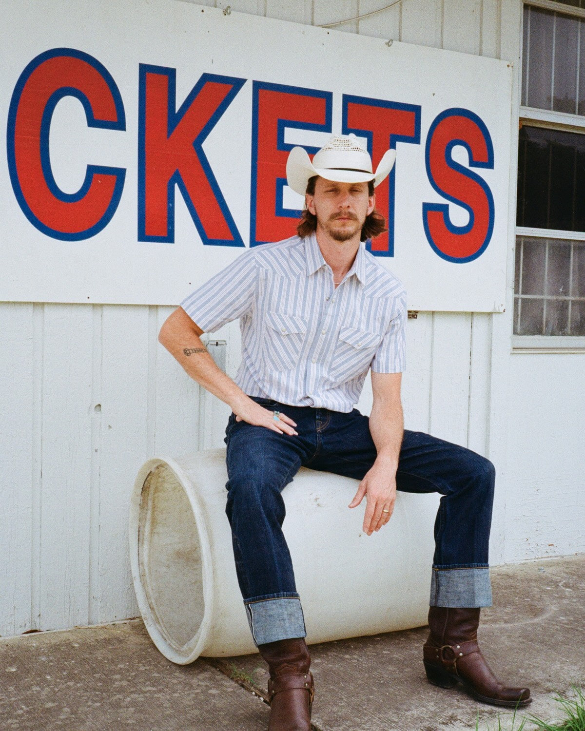 Oxford Red Blue Stripe Men's Shirt-zoom-2