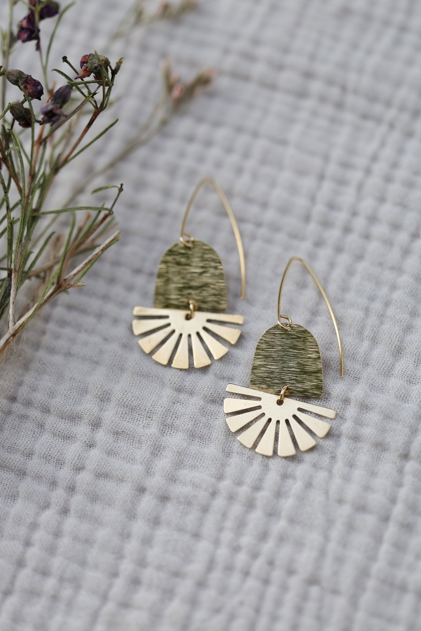 Aztec Sun Earrings | Solid Brass - Aware House
