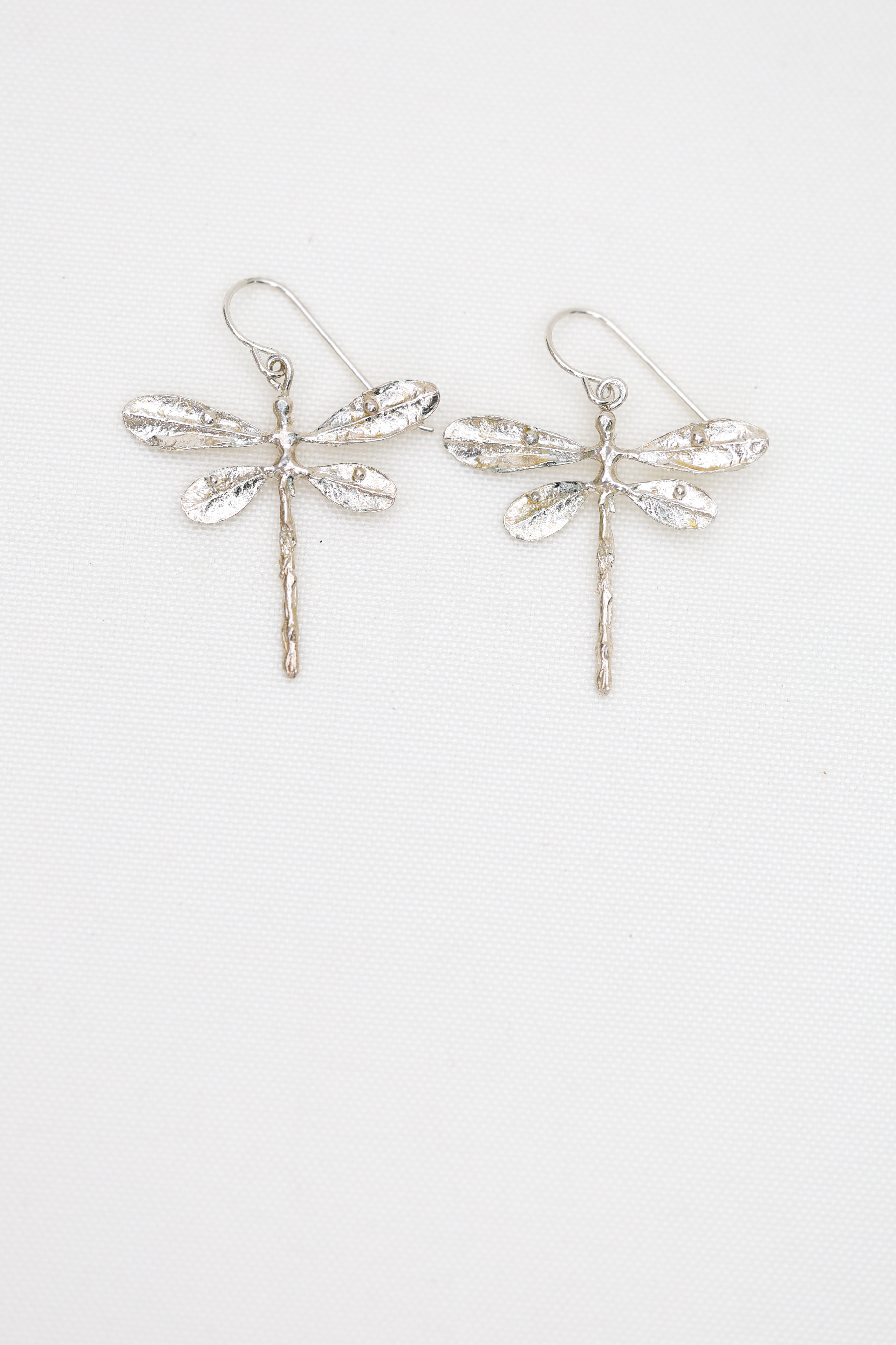Dragonfly Dangle Earrings | Sterling Silver or Brass-zoom-2