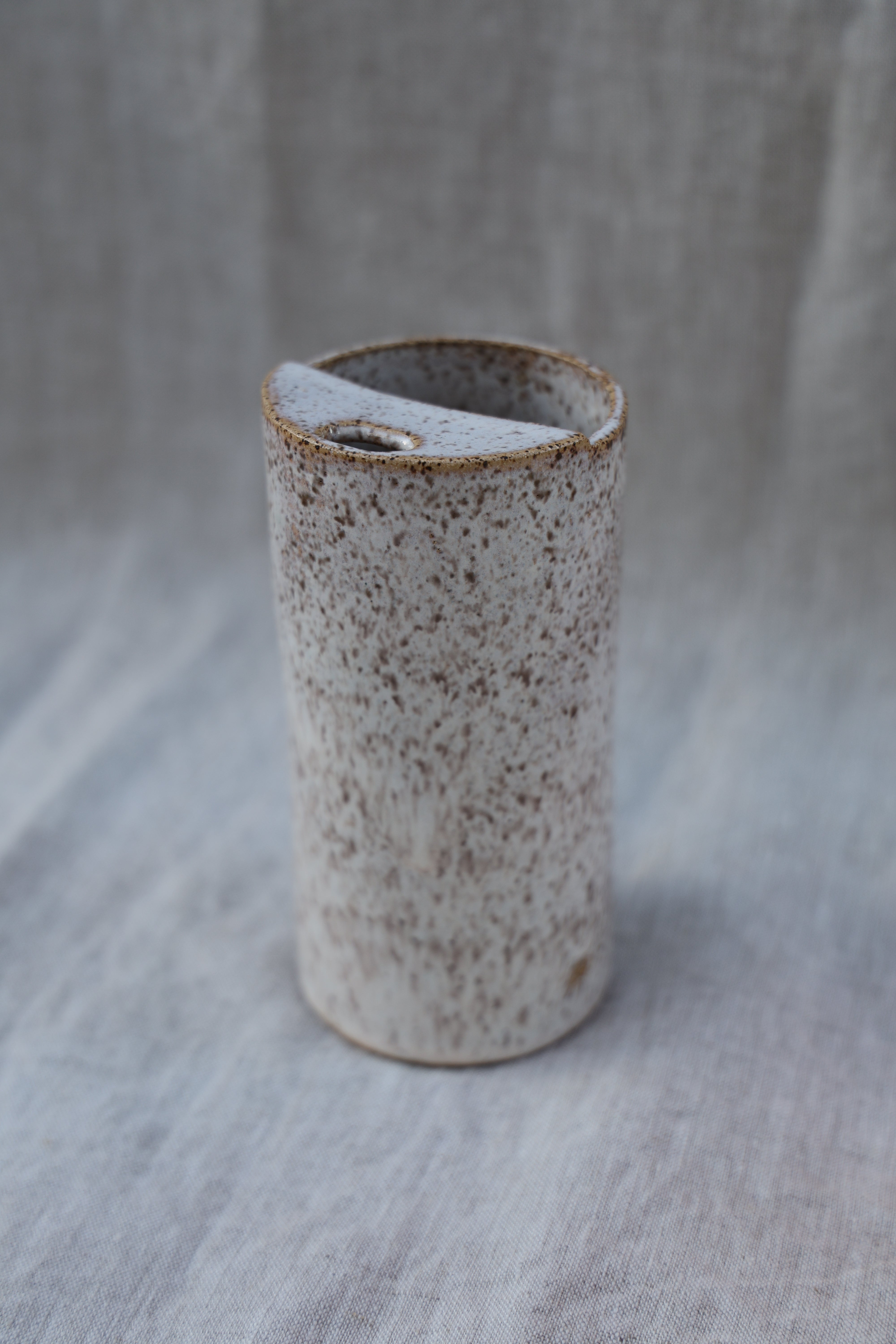 Speckled White Travel Mug (Second) | Ceramic To-Go Cup