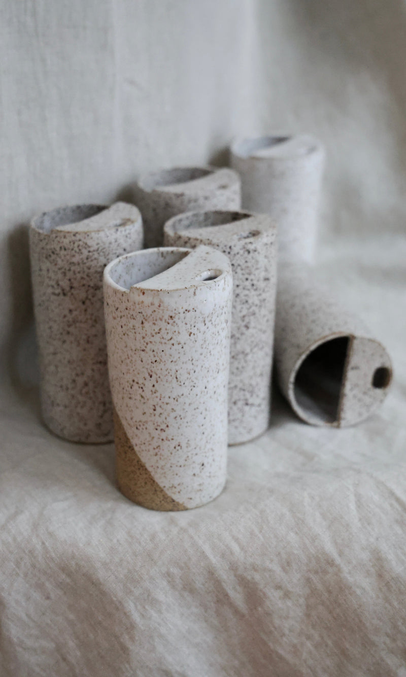White Speckled To-Go Cup | Ceramic Stoneware-zoom-