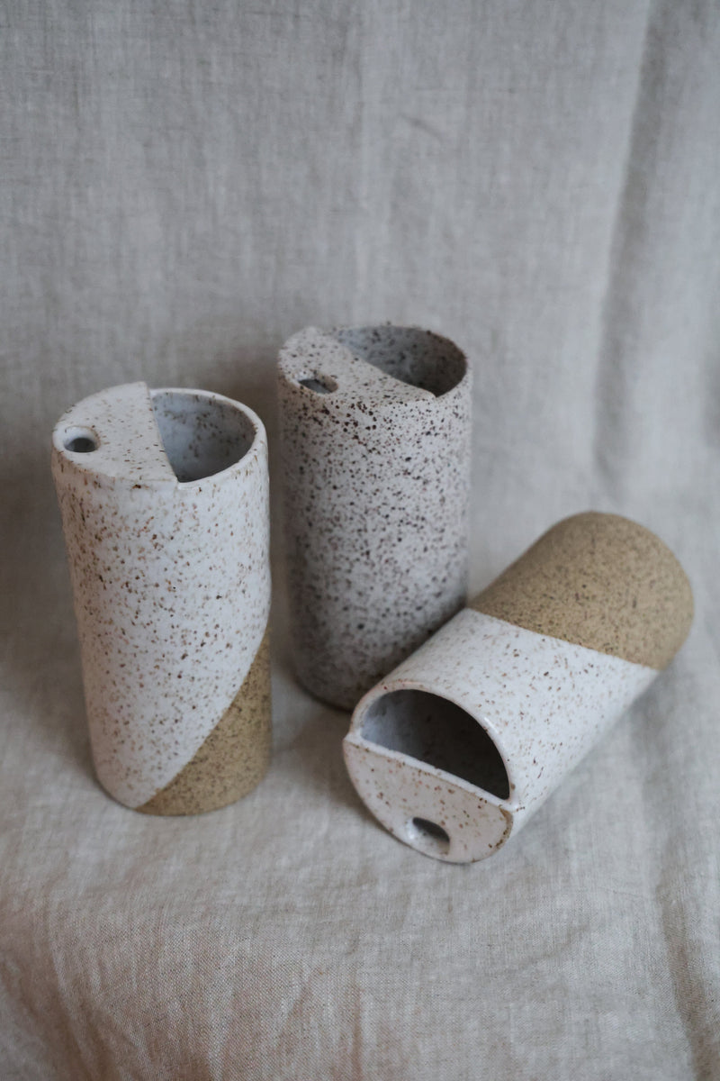 White Speckled To-Go Cup | Ceramic Stoneware-zoom-