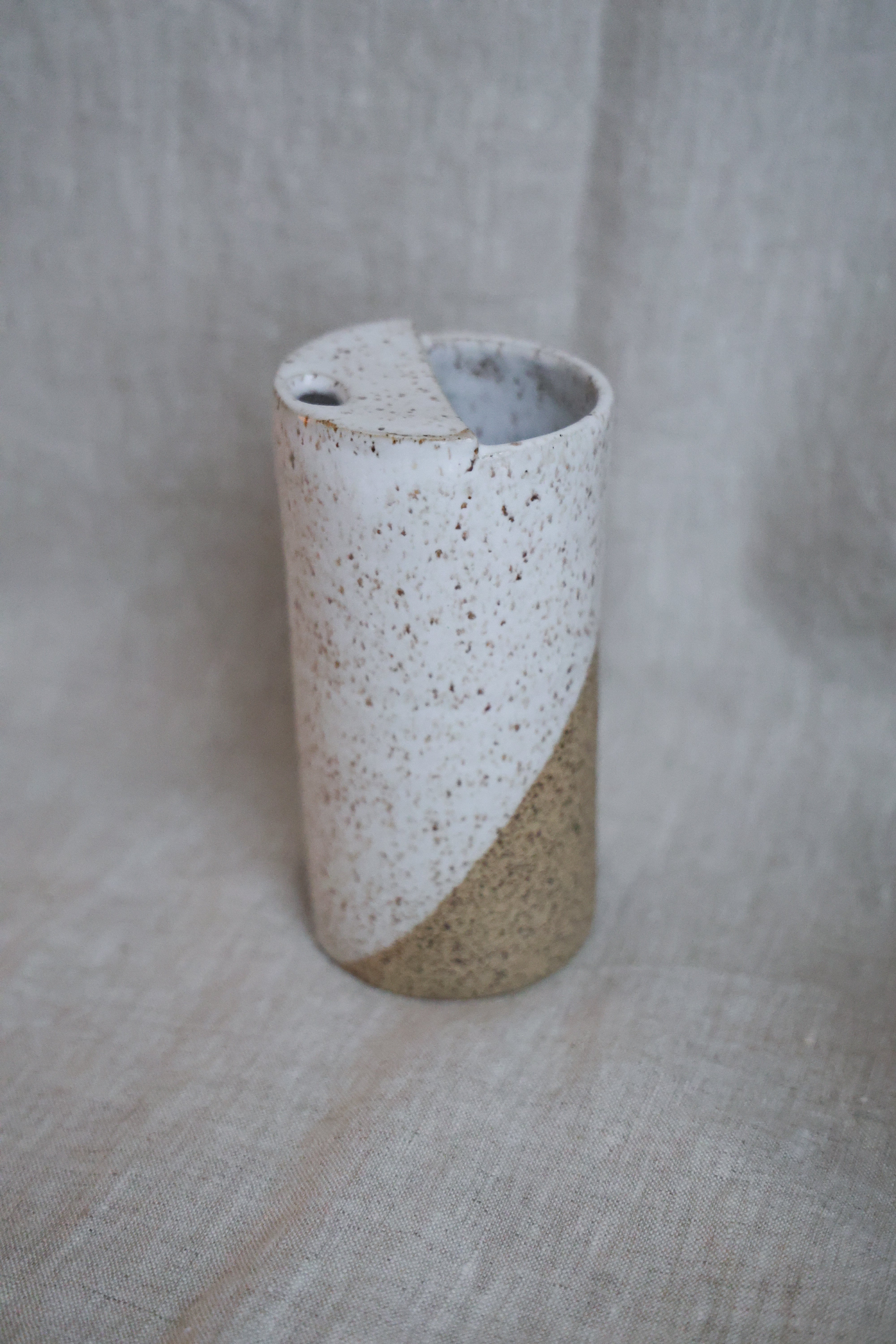 White Speckled To-Go Cup | Ceramic Stoneware-zoom-1