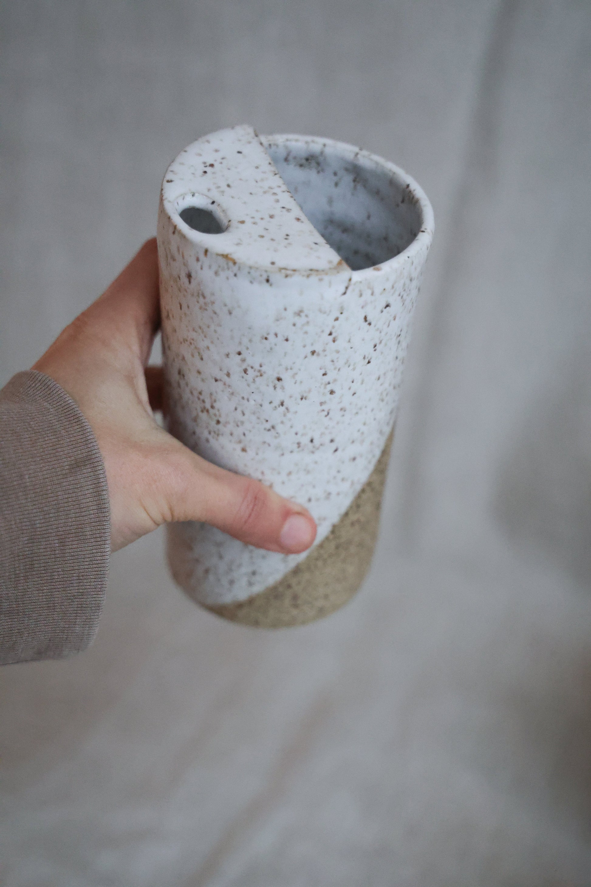 White Speckled To-Go Cup | Ceramic Stoneware-2