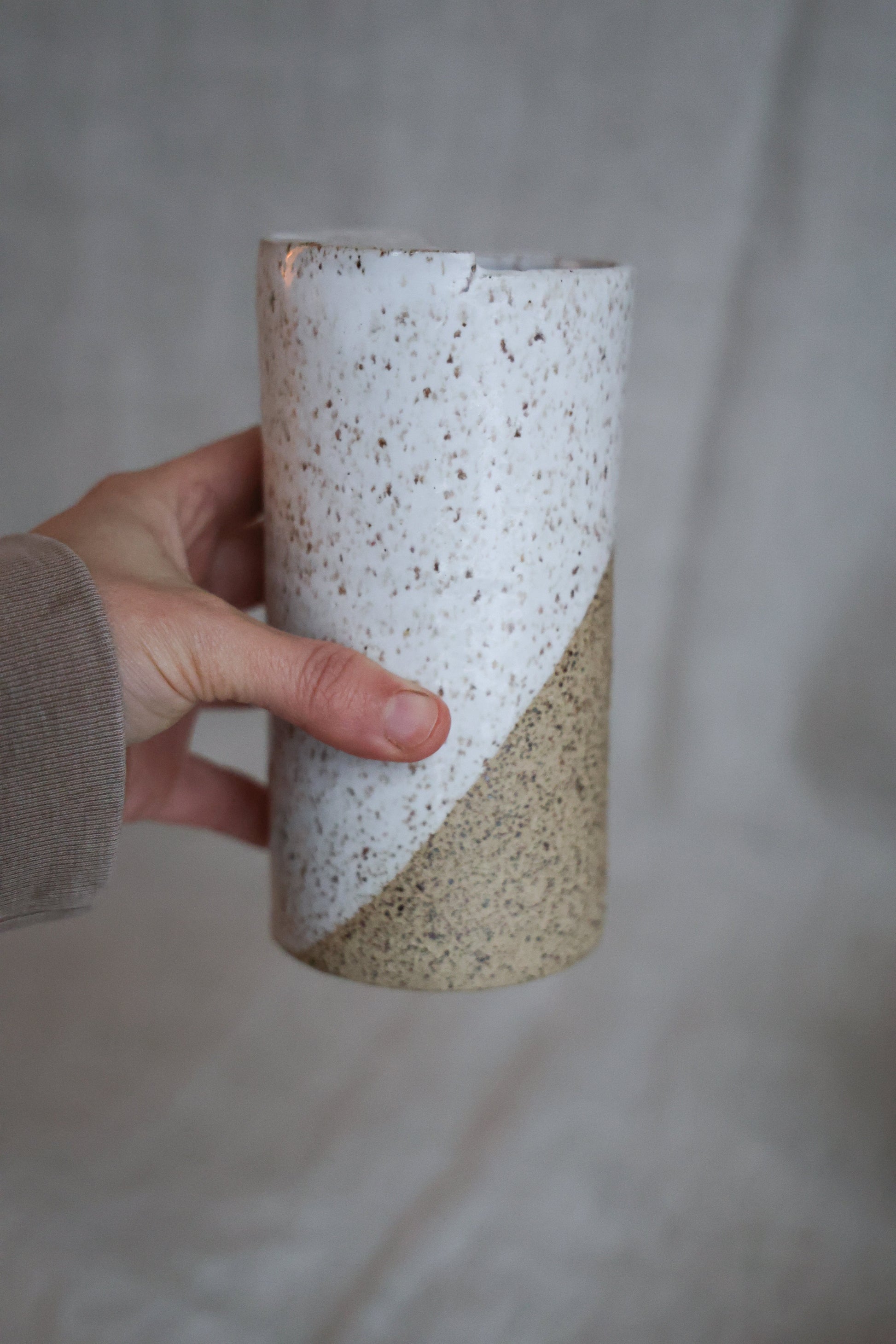 White Speckled To-Go Cup | Ceramic Stoneware-3