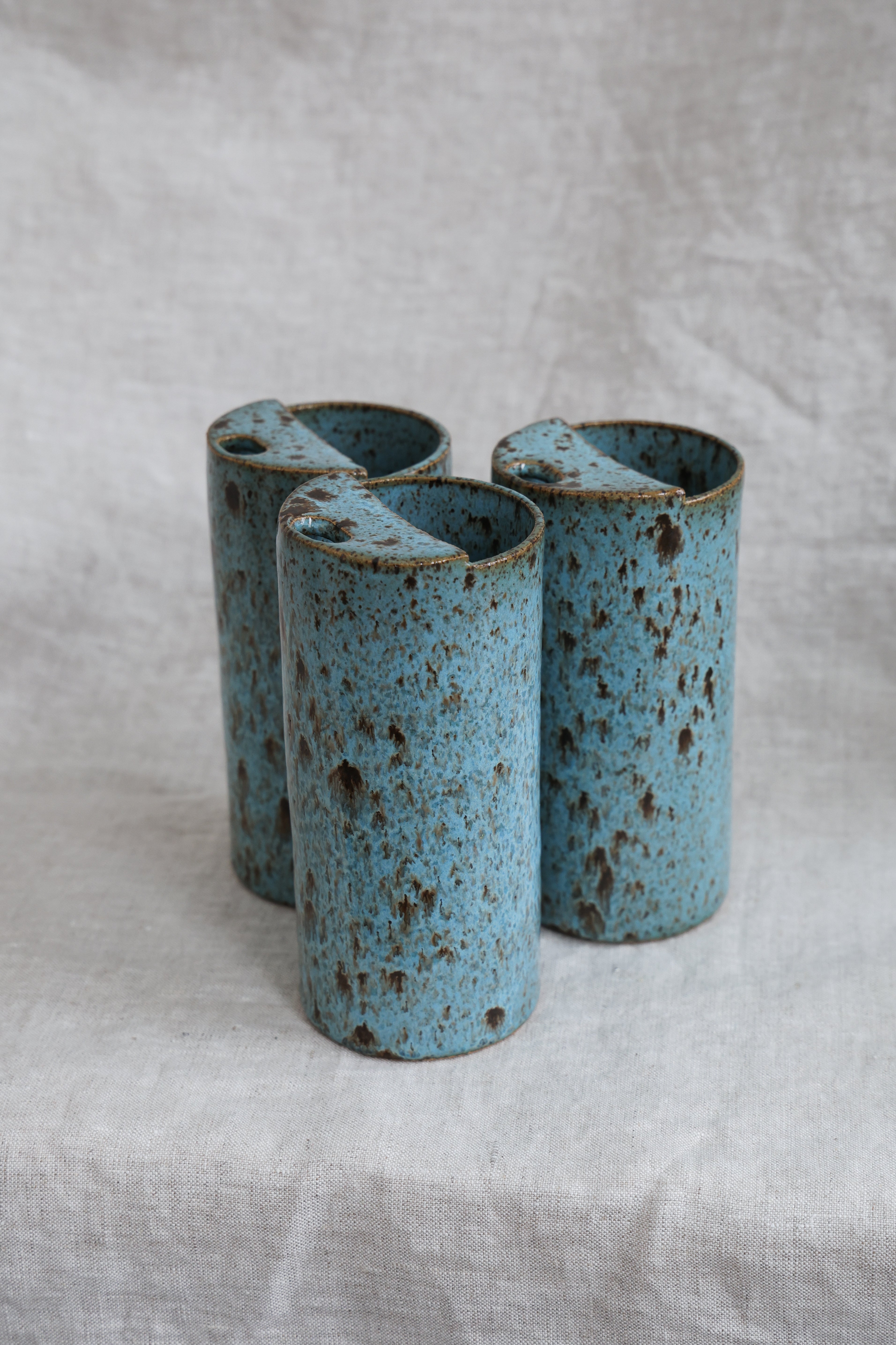 Blue Feathers Speckled To-Go Cup | Ceramic Stoneware-zoom-2