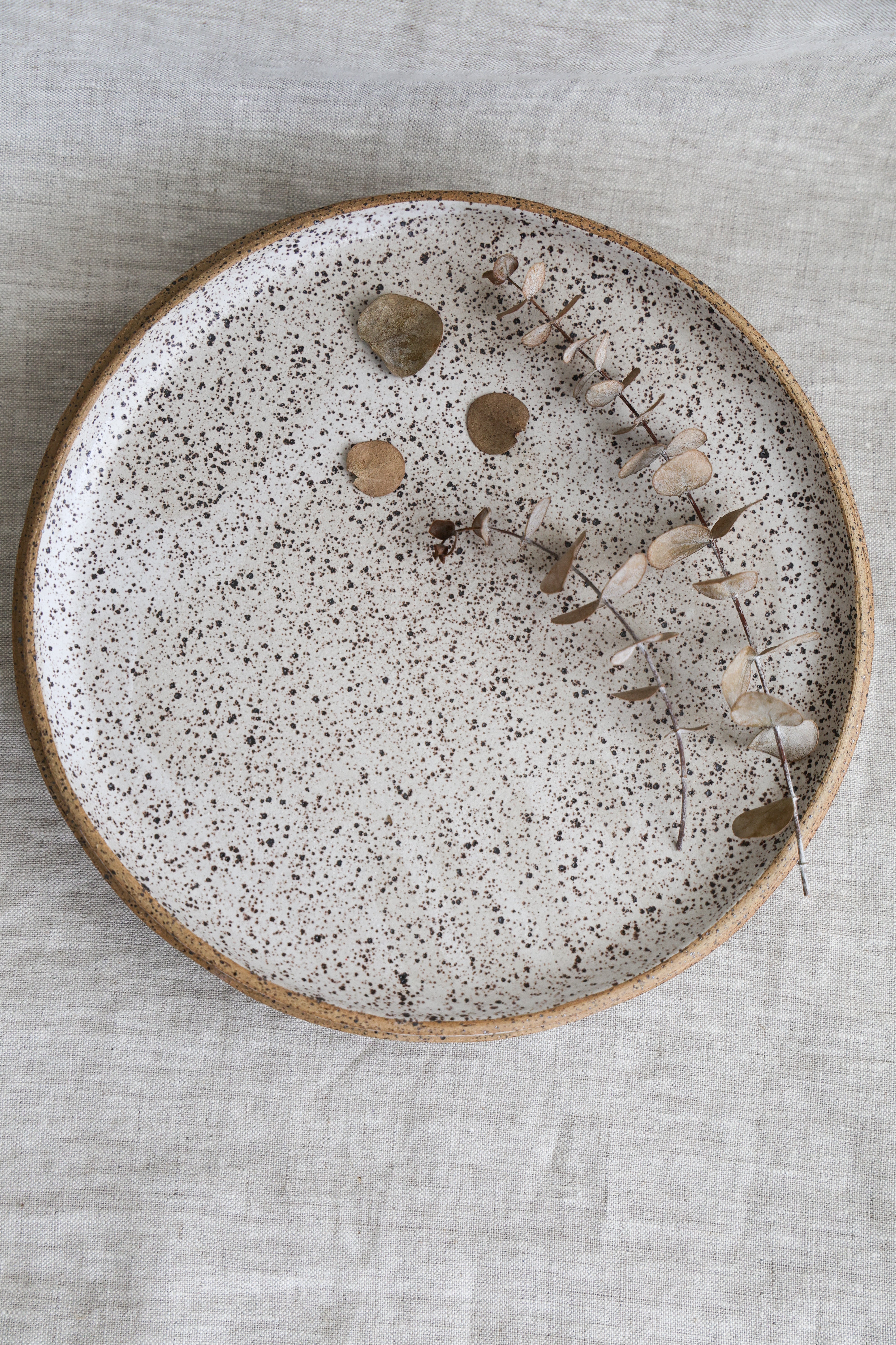 Speckled Dinner Plate | Matte White Ceramic-zoom-3