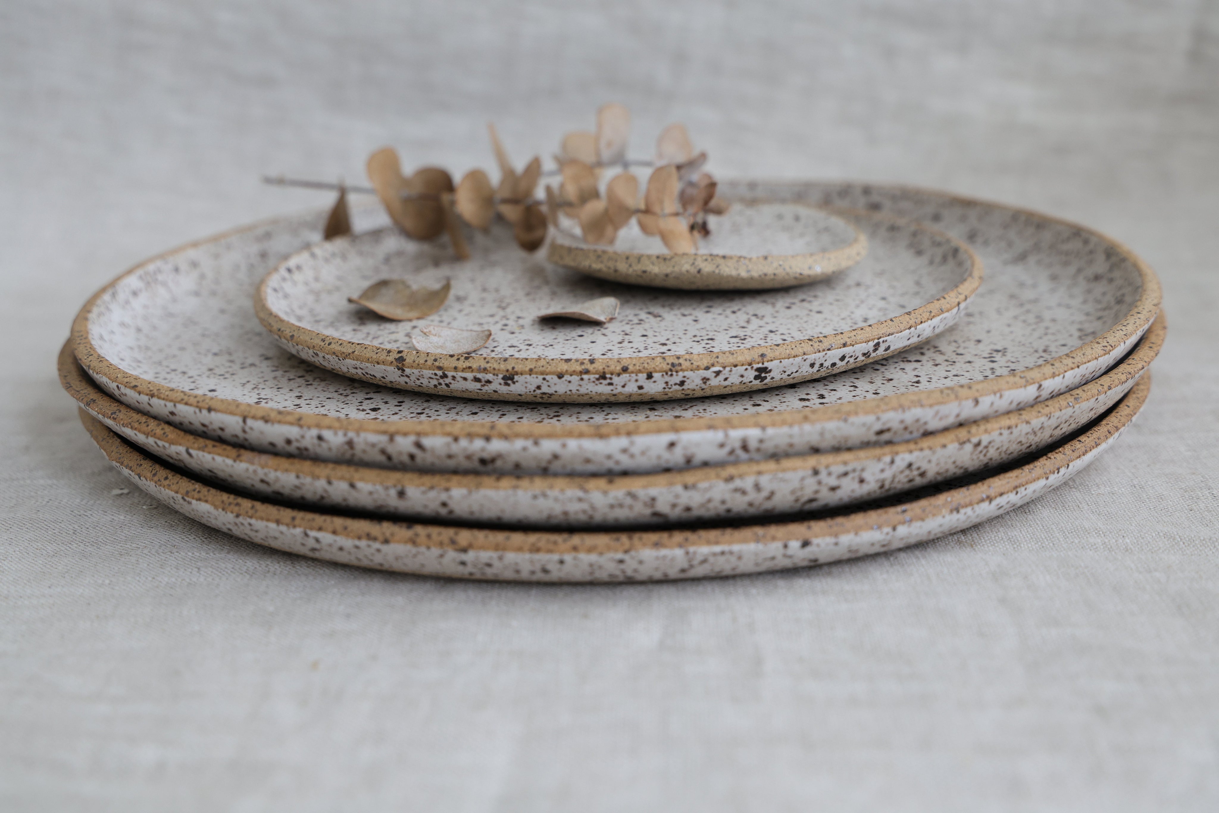 Speckled Dinner Plate | Matte White Ceramic-zoom-4