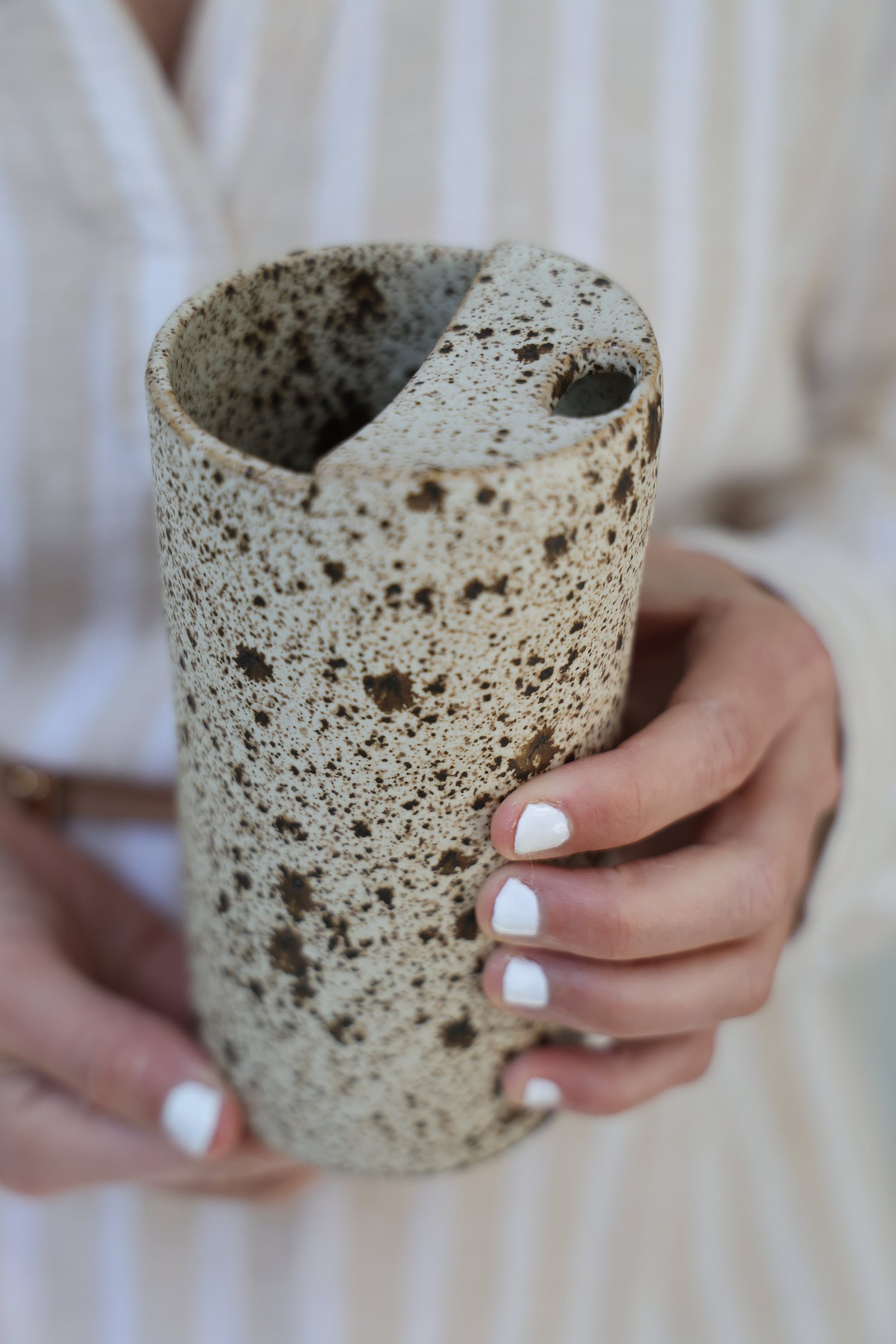 Quail Egg Speckled To-Go Cup | Ceramic Stoneware-1