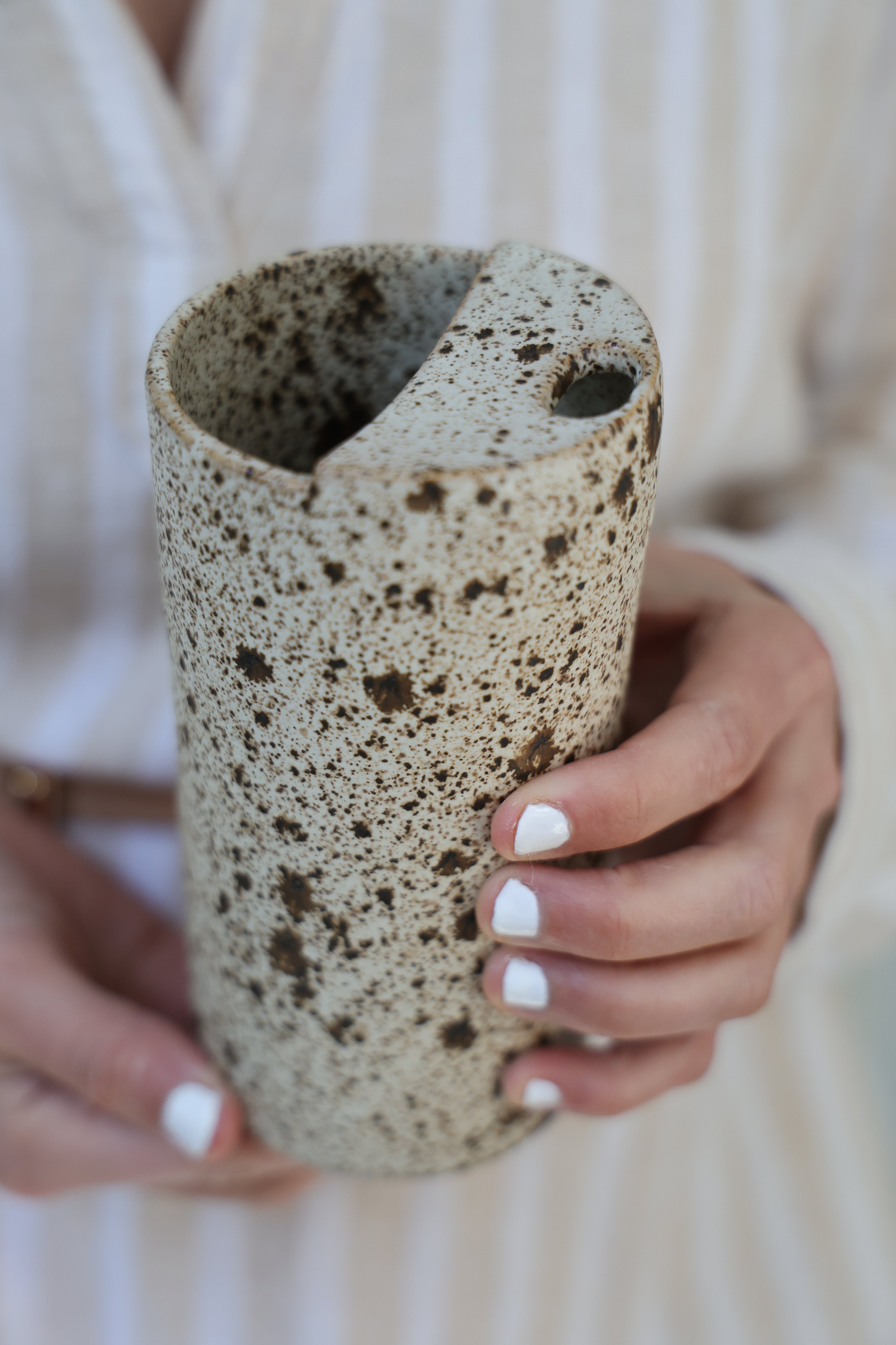 Quail Egg Speckled To-Go Cup | Ceramic Stoneware-zoom-1