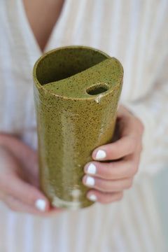 Olive Speckled Travel Mug | Ceramic To - Go Cup - Aware House