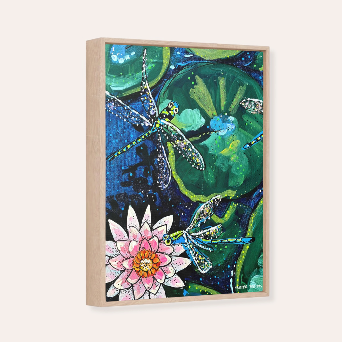 Dragonfly Lily | Framed Fine Art Canvas Print | Multiple Sizes-3