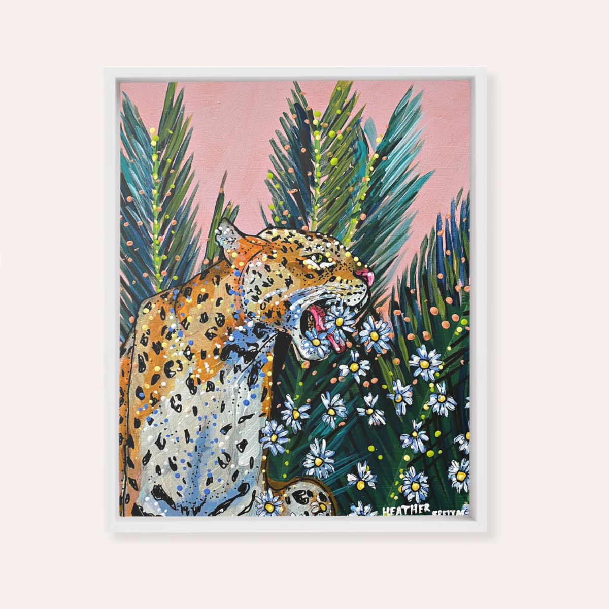 Jaguar Daisy | Framed Fine Art Canvas Print | Multiple Sizes-6
