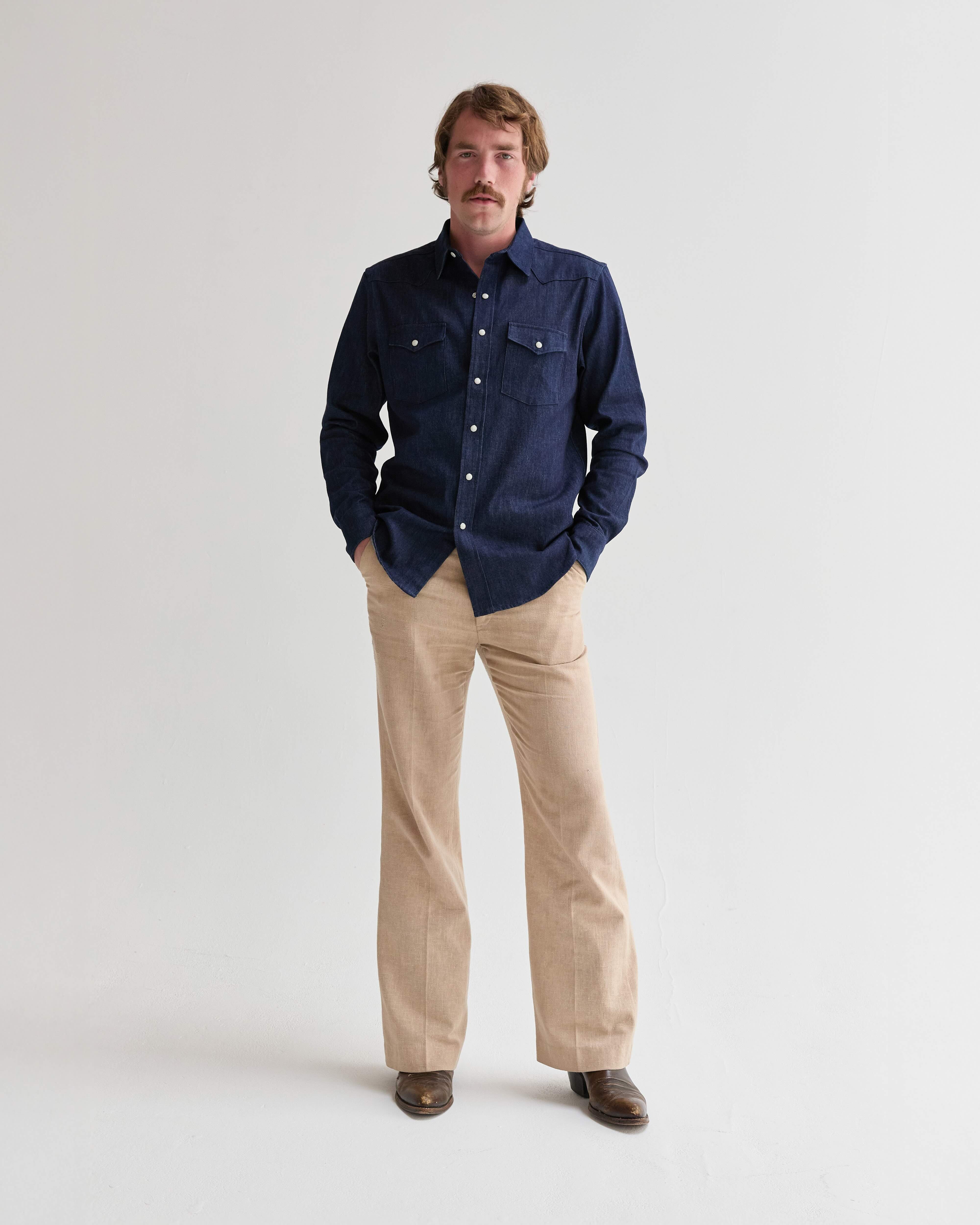 Indigo Denim Men's Shirt-zoom-4
