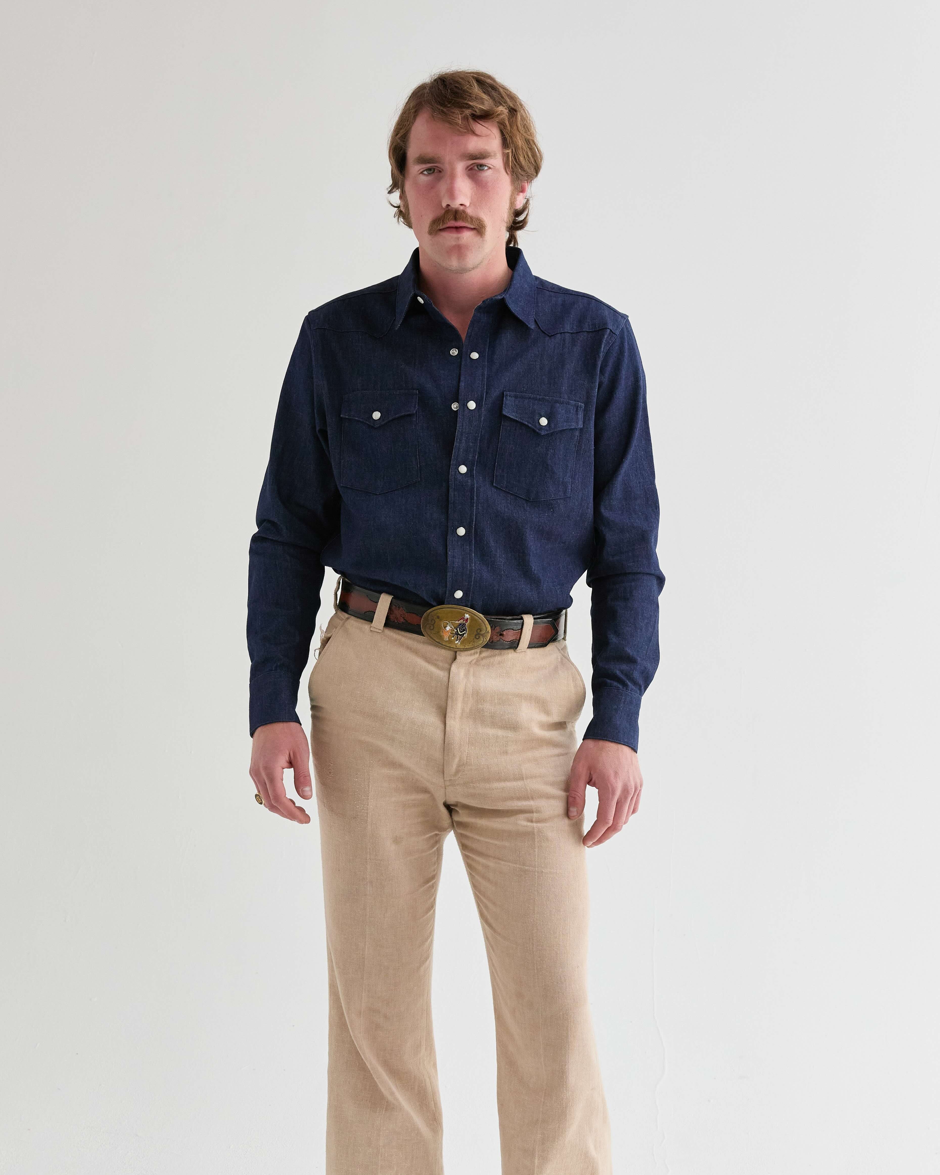 Indigo Denim Men's Shirt-zoom-6