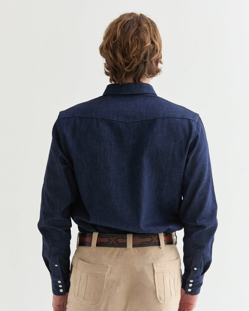 Indigo Denim Men's Shirt-zoom-