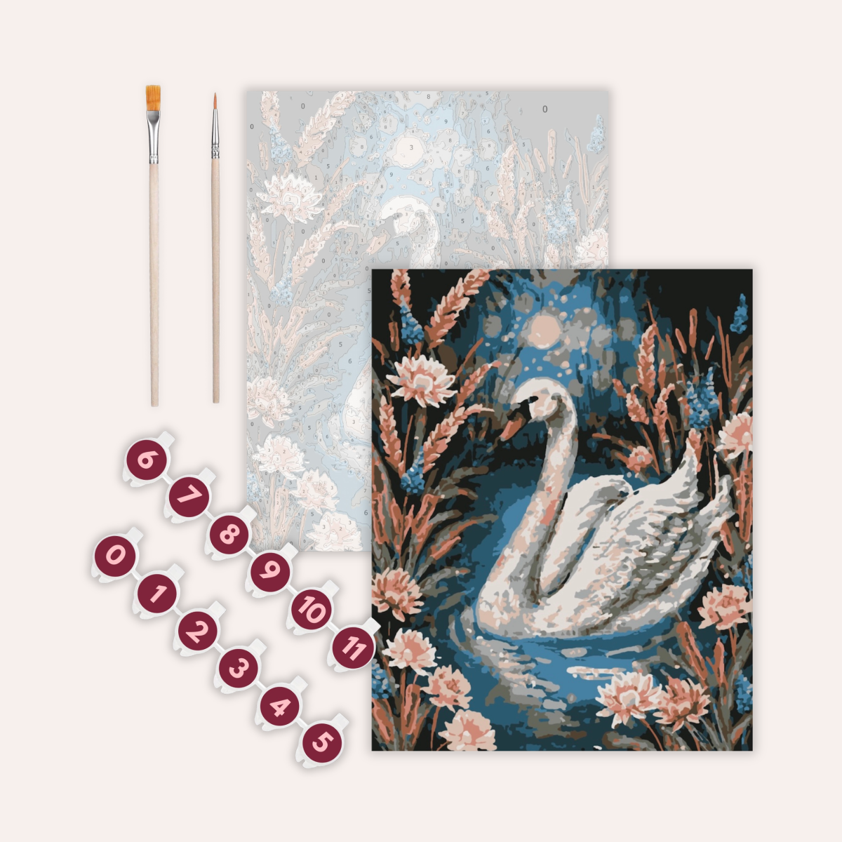 Serenity Swans Paint by Numbers Kit