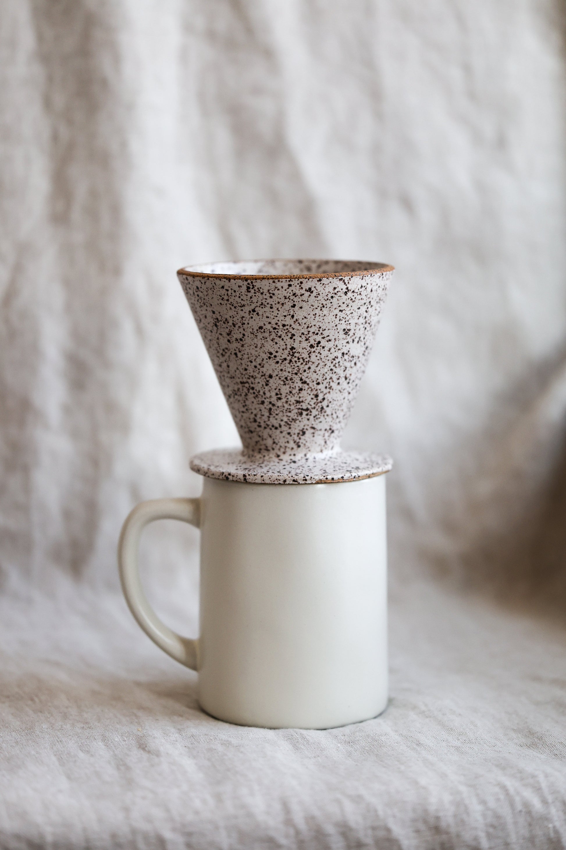White Matte Pour Over Coffee Maker | Handmade Ceramic Dripper-1