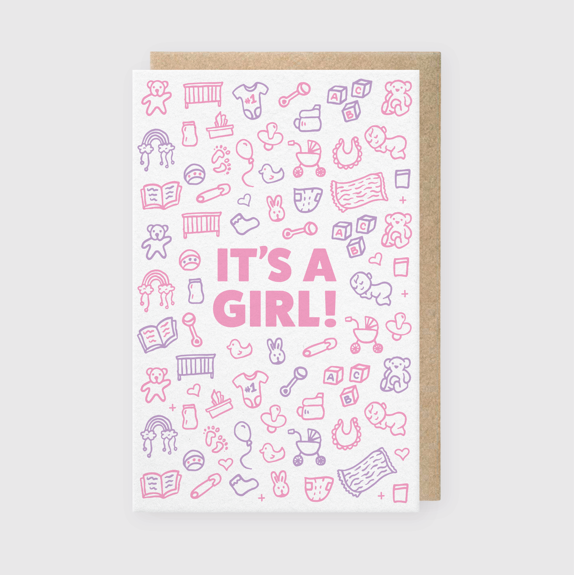 It's A Girl Greeting Card-zoom-1