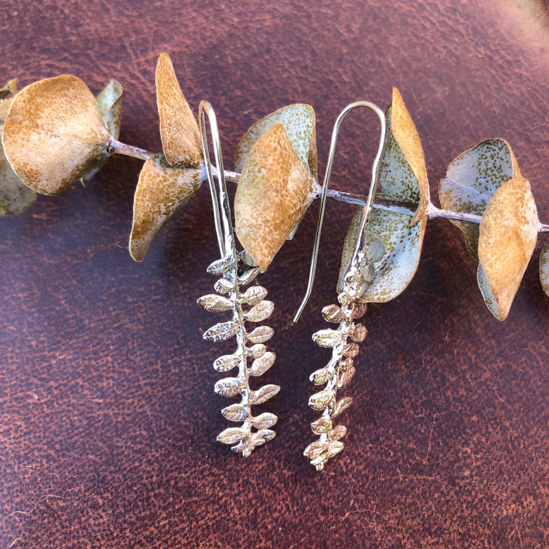 Cape Breton Fern Earrings | Recycled Sterling Silver-zoom-