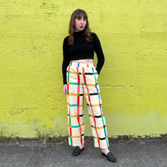 Stevie Pant | Chunky Windowpane Cream - Aware House