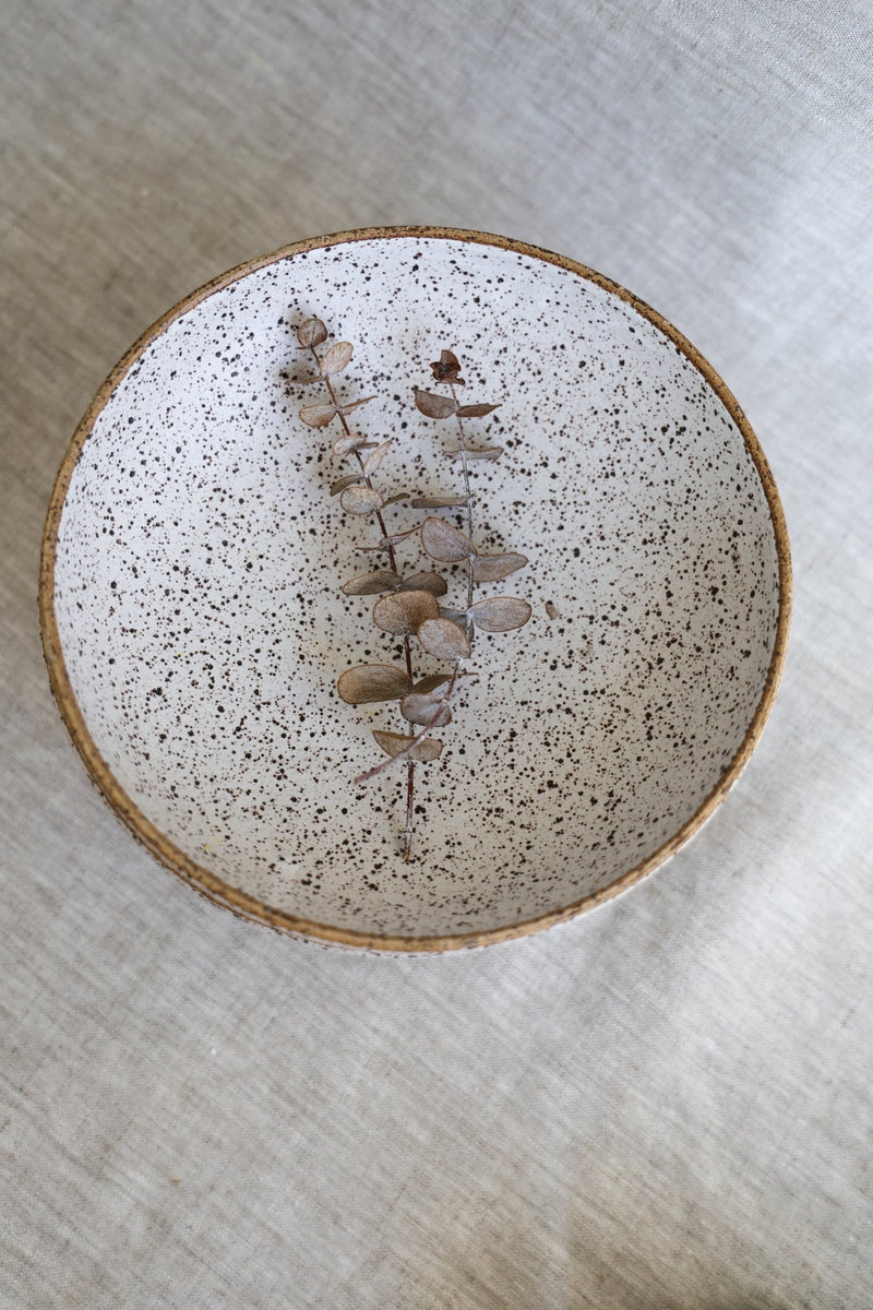 Speckled Pasta Bowl | Matte White Ceramic-zoom-