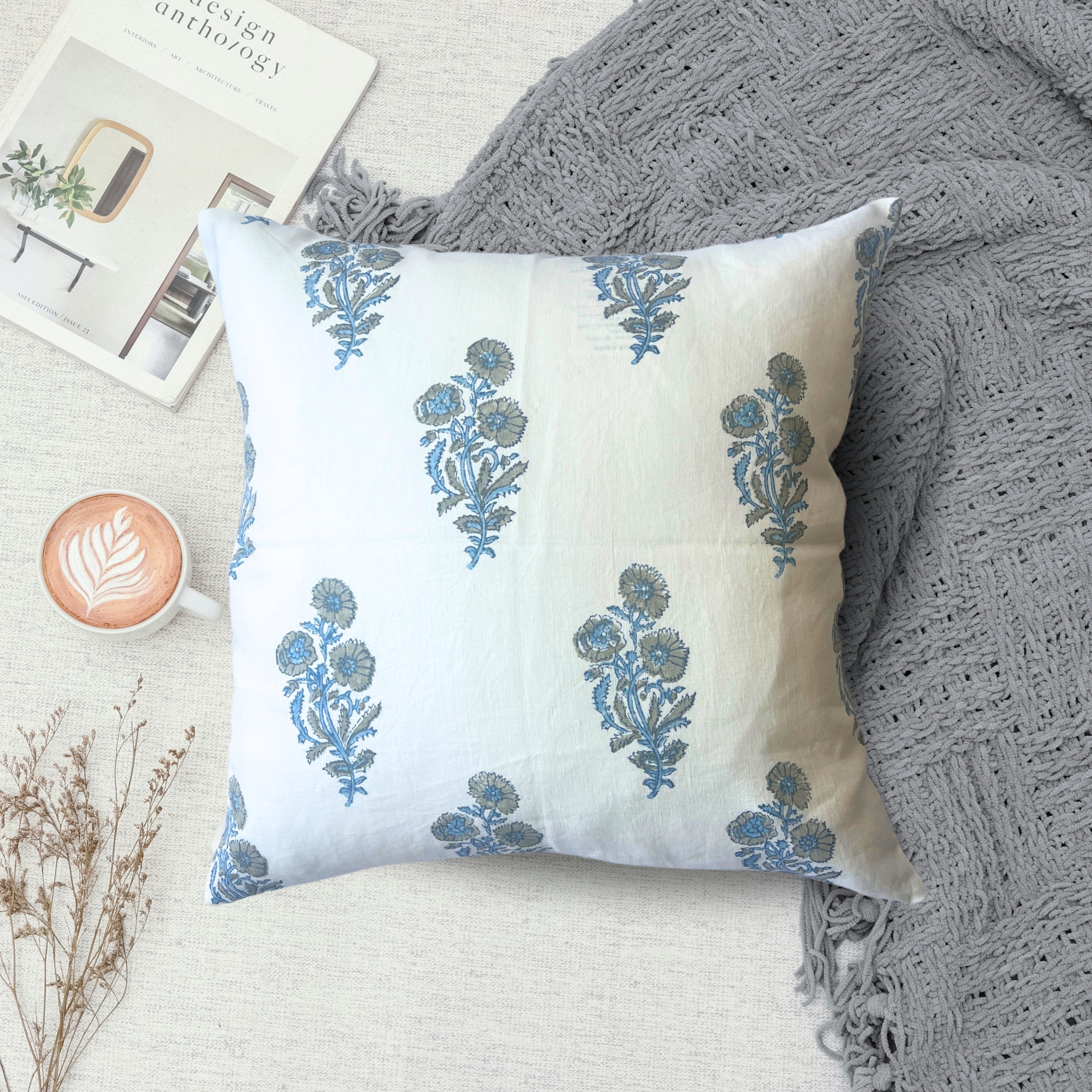 Firozi Throw Pillow Cover