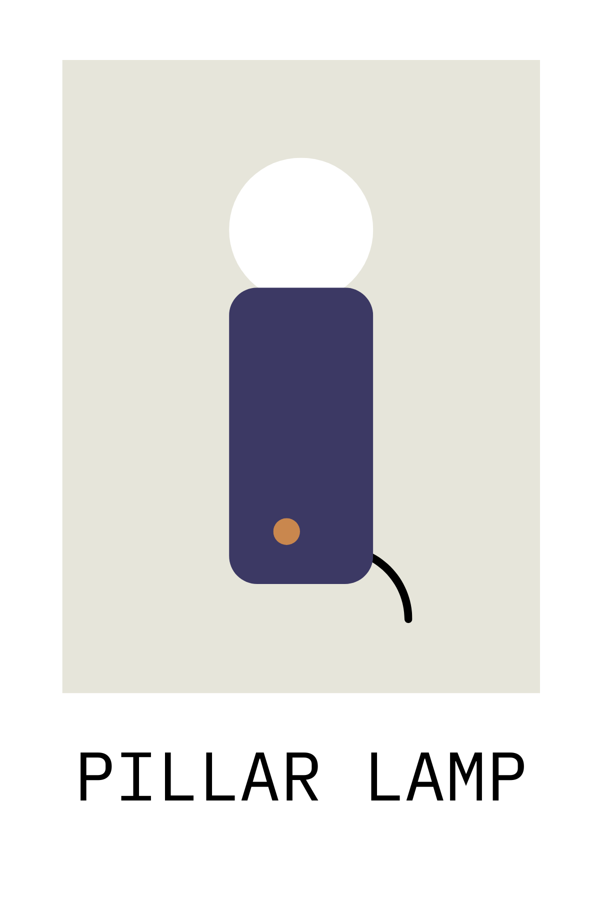 Dark Blue Pillar Lamp-3