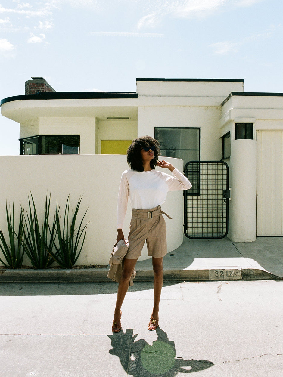 Unisex Raglan Loose Fit T-shirt | Blush/White - Aware House - Tomorrow In A Year -