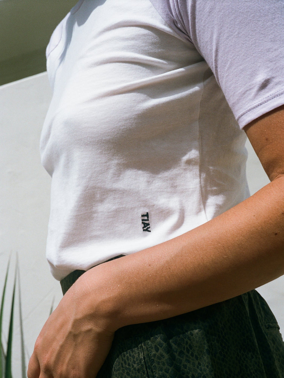 Short Sleeve Raglan Baseball T-shirt | Lavender/White - Aware House - Tomorrow In A Year -