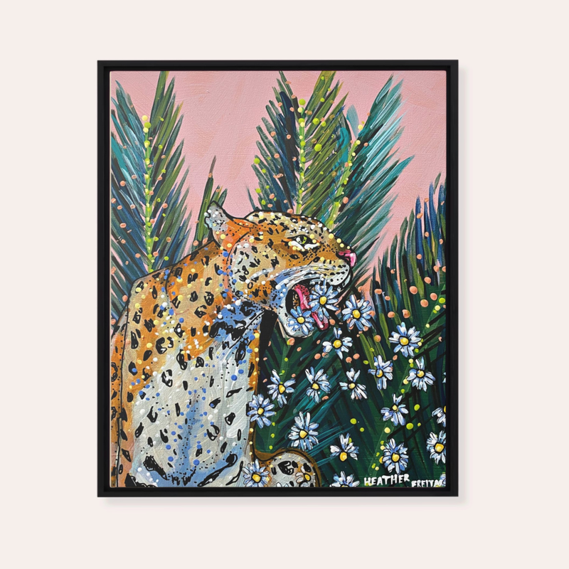 Jaguar Daisy | Framed Fine Art Canvas Print | Multiple Sizes-zoom-