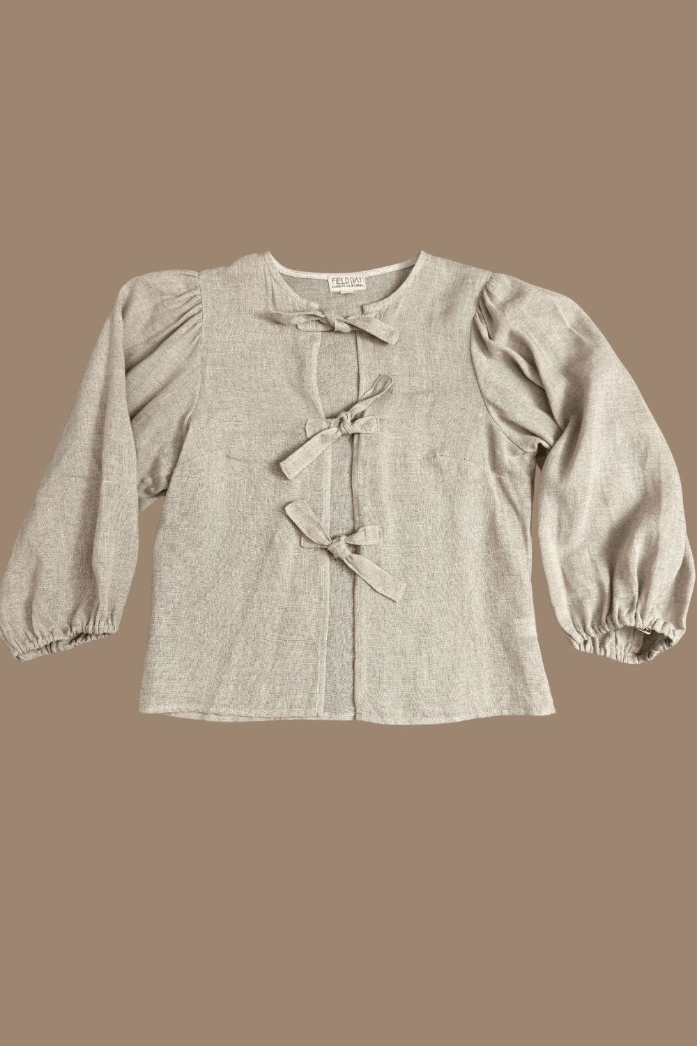 Poet Top in 100% Sand Linen - Aware House