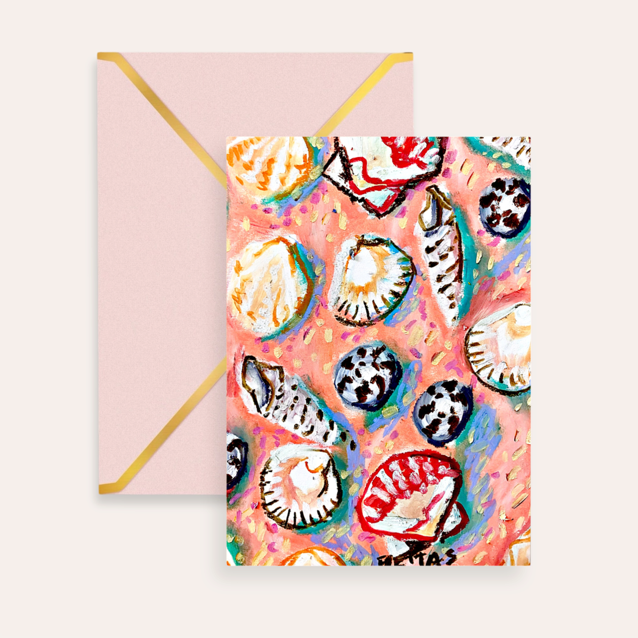 Pink Shells Greeting Card and Fine Art Print-zoom-1