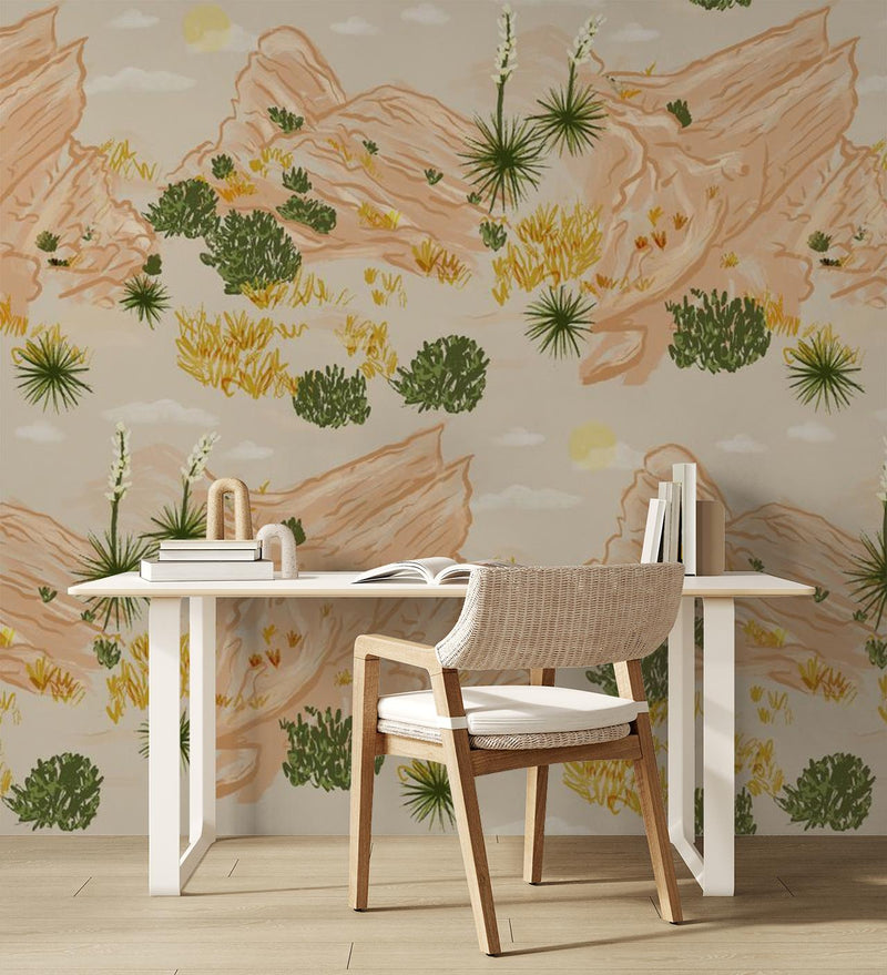 Vasquez Wallpaper, tan & peach-zoom-