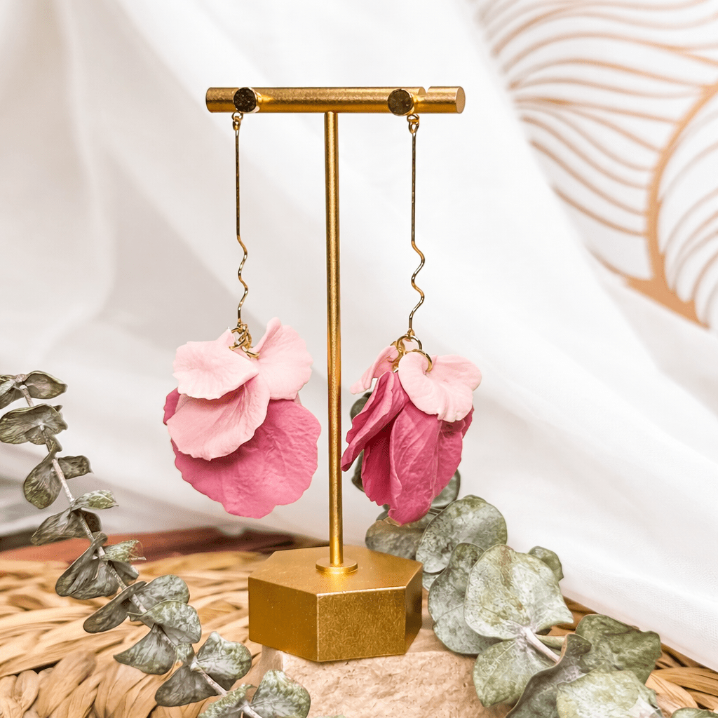 Delilah | Multi-Color Long Petal Drop Earrings-zoom-5