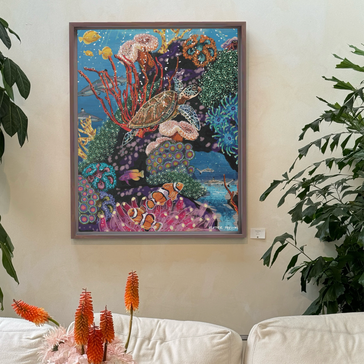 Turtle Tides | Framed Fine Art Canvas Print | Multiple Sizes-3