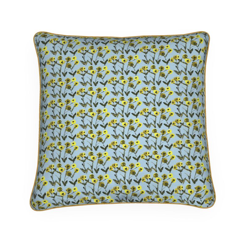 Lemon Posey Throw Pillow-zoom-2
