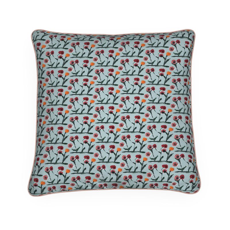 Persimmon Posey Throw Pillow-zoom-1