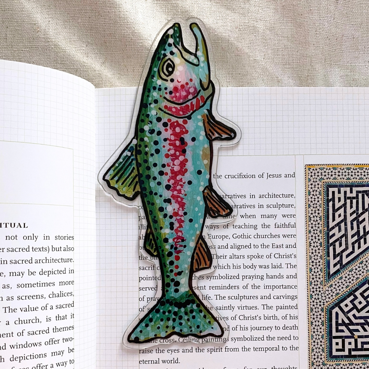 Rainbow Trout Die Cut Acrylic Bookmark-zoom-1