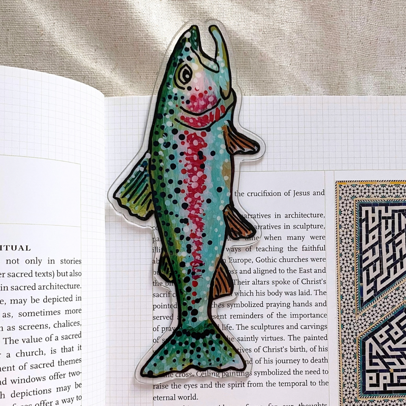 Rainbow Trout Die Cut Acrylic Bookmark-zoom-