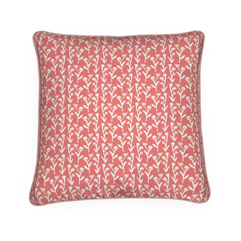 Ivy Manor Throw Pillow in Coral