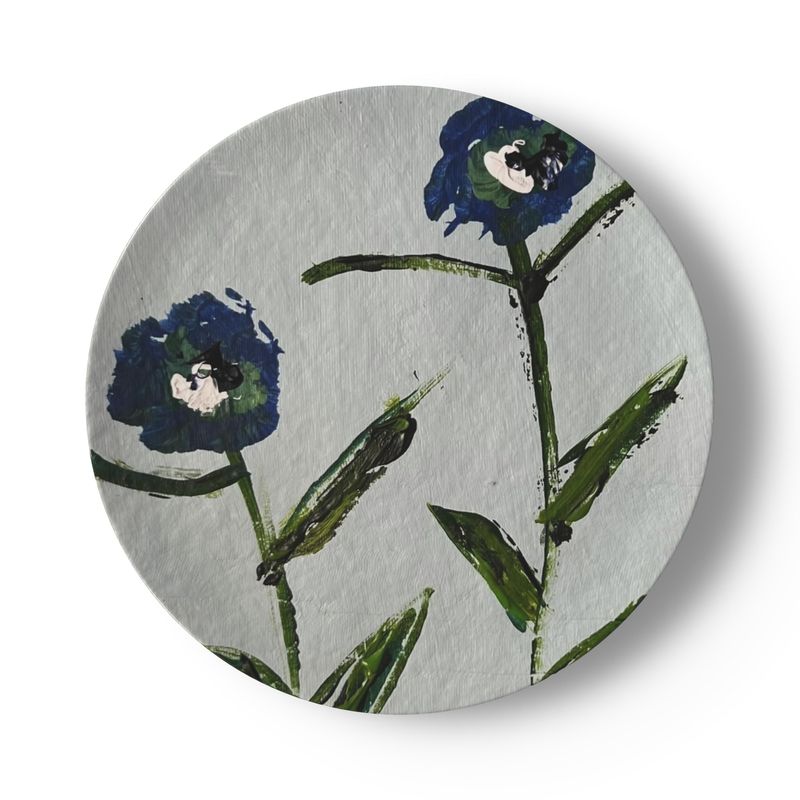 Blue and Teal Posey China Plate Set-zoom-3