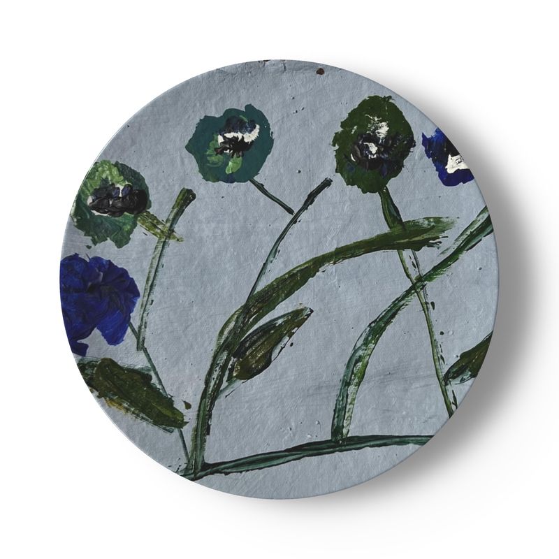 Blue and Teal Posey China Plate Set-zoom-4