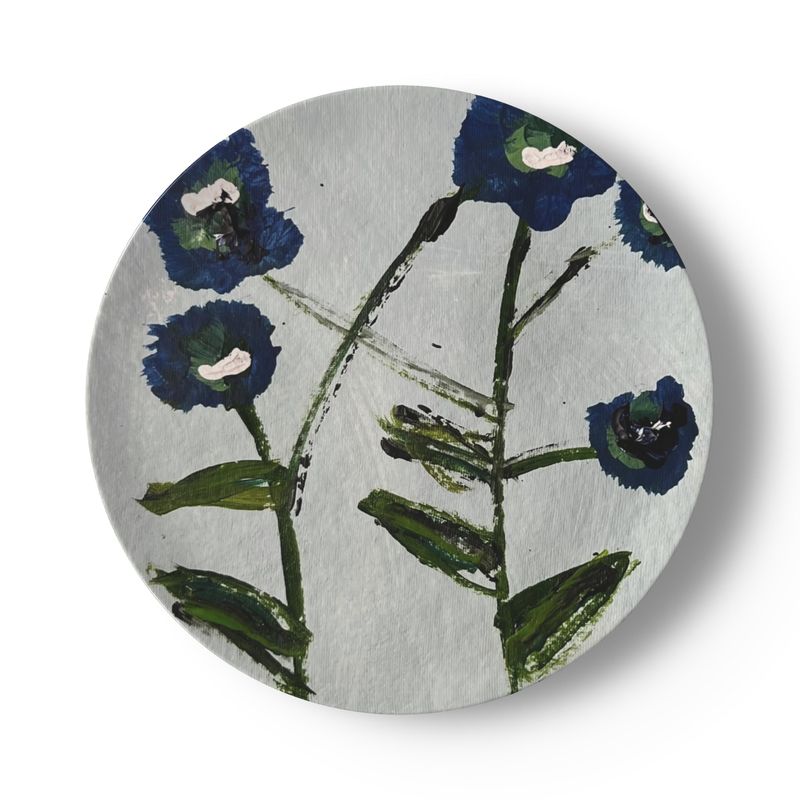 Blue and Teal Posey China Plate Set-zoom-1