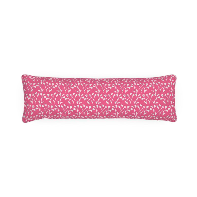 Genevieve Bolster Pillow in Hot Pink