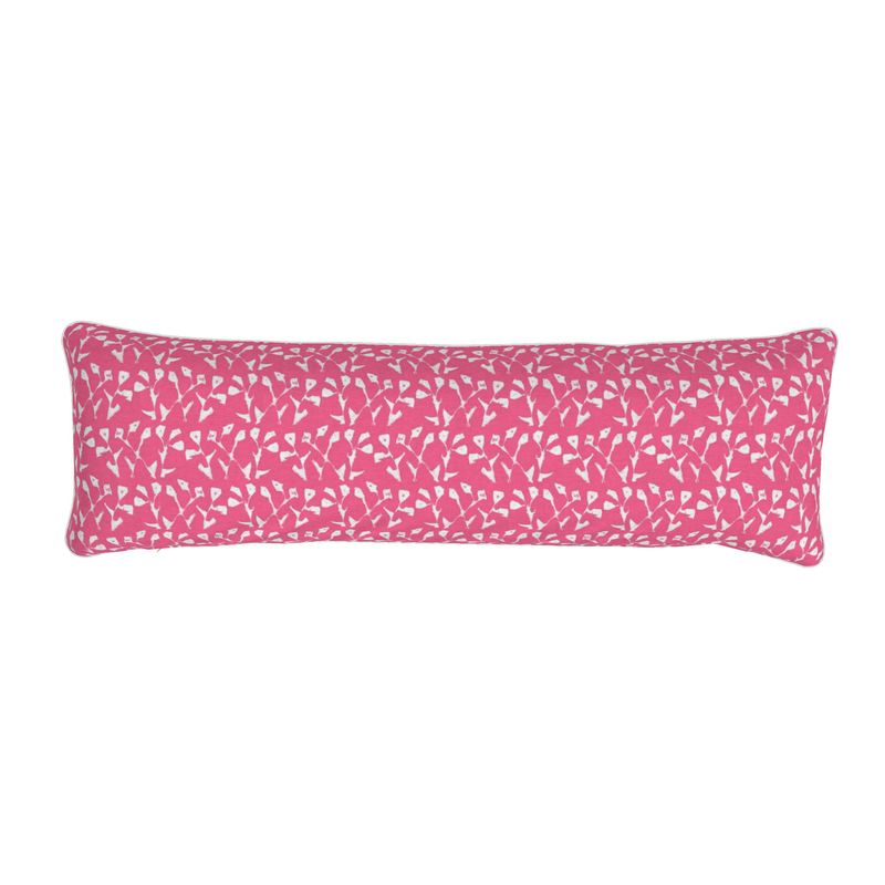 Genevieve Bolster Pillow in Hot Pink